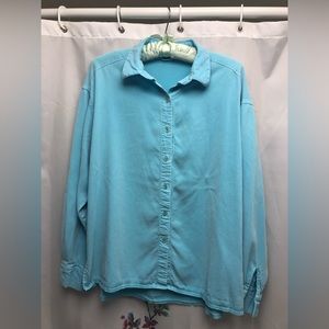 Tianello Sky blue boyfriend garment dyed button down shirt.  Size L